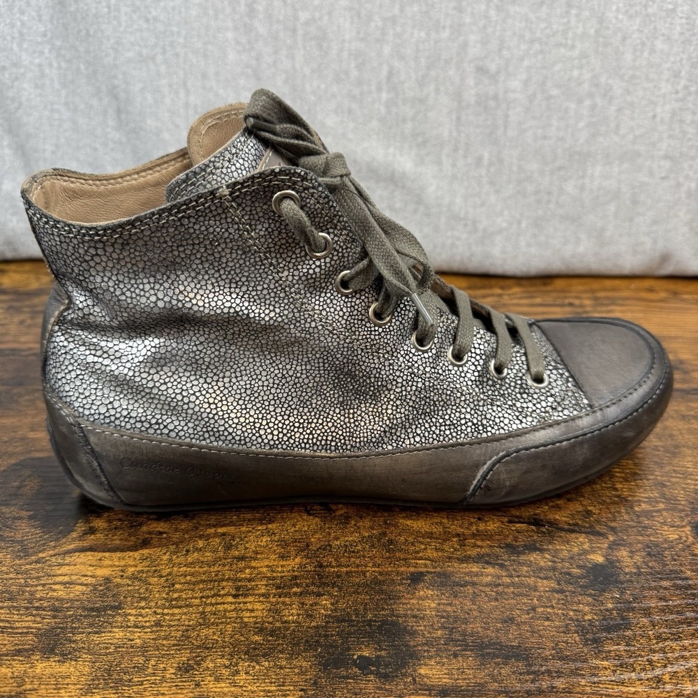 Candice‎ Cooper Dark-Gray Leather HighTop Sneakers Shoes Womens EUR 39/ US 7 - Picture 11 of 16